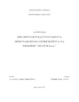 prikaz prve stranice dokumenta SPECIFIČNOSTI RAČUNOVODSTVA MEĐUNARODNOG OTPREMNIŠTVA NA PRIMJERU “ĐUGUM d.o.o.”