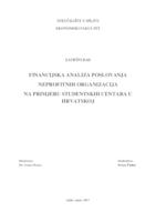 prikaz prve stranice dokumenta FINANCIJSKA ANALIZA POSLOVANJA NEPROFITNIH ORGANIZACIJA NA PRIMJERU STUDENTSKIH CENTARA U HRVATSKOJ