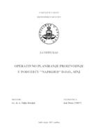 prikaz prve stranice dokumenta Operativno planiranje proizvodnje u poduzeću Naprijed d.o.o. Sinj