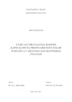 prikaz prve stranice dokumenta Utjecaj upravljanja radnim kapitalom na profitabilnost malih poduzeća u Splitsko-dalmatinskoj županiji