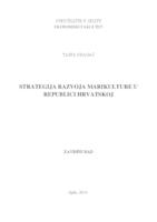 prikaz prve stranice dokumenta Strategija razvoja marikulture u Republici Hrvatskoj