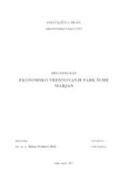 prikaz prve stranice dokumenta Ekonomsko vrednovanje Park šume Marjan