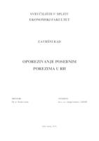 prikaz prve stranice dokumenta OPOREZIVANJE POSEBNIM POREZIMA U RH