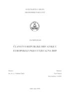 prikaz prve stranice dokumenta ĈLANSTVO REPUBLIKE HRVATSKE U EUROPSKOJ UNIJI I UTJECAJ NA BDP