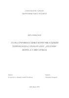 prikaz prve stranice dokumenta ULOGA INFORMACIJSKO KOMUNIKACIJSKIH TEHNOLOGIJA U POSLOVANJU „ZELENIH“ HOTELA U HRVATSKOJ