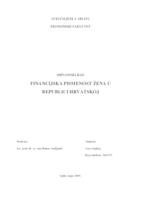 prikaz prve stranice dokumenta FINANCIJSKA PISMENOST ŽENA U REPUBLICI HRVATSKOJ