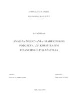 prikaz prve stranice dokumenta ANALIZA POSLOVANJA GRAĐEVINSKOG PODUZEĆA „X” KORIŠTENJEM FINANCIJSKIH POKAZATELJA