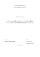 prikaz prve stranice dokumenta UTJECAJ UPRAVLJANJA TROŠKOVIMA KVALITETE NA USPJEŠNOST POSLOVANJA