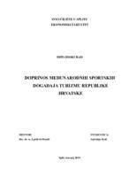 prikaz prve stranice dokumenta DOPRINOS MEĐUNARODNIH SPORTSKIH DOGAĐAJA TURIZMU REPUBLIKE HRVATSKE