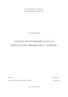 prikaz prve stranice dokumenta ANALIZA SOFTVERSKIH ALATA ZA UPRAVLJANJE PROJEKTIMA U TURIZMU