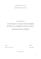 prikaz prve stranice dokumenta STATISTIČKA ANALIZA FINANCIJSKIH IZVJEŠTAJA „MARINE KAŠTELA D.O.O.“ OD 2010. DO 2017. GODINE