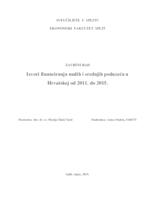 prikaz prve stranice dokumenta Izvori financiranja malih i srednjih poduzeća u Hrvatskoj od 2011. do 2015.