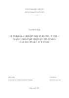 prikaz prve stranice dokumenta IT PODRŠKA ODRŽIVOM TURIZMU: UVID U MALE I SREDNJE HOTELE SPLITSKO-DALMATINSKE ŽUPANIJE