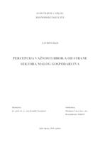 prikaz prve stranice dokumenta PERCEPCIJA VAŽNOSTI HBOR-A OD STRANE SEKTORA MALOG GOSPODARSTVA