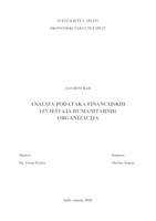 prikaz prve stranice dokumenta ANALIZA PODATAKA FINANCIJSKIH IZVJEŠTAJA HUMANITARNIH ORGANIZACIJA