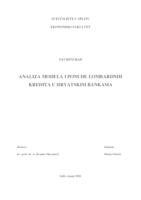 prikaz prve stranice dokumenta ANALIZA MODELA I PONUDE LOMBARDNIH KREDITA U HRVATSKIM BANKAMA