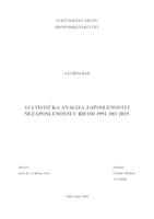 prikaz prve stranice dokumenta STATISTIČKA ANALIZA ZAPOSLENOSTI I NEZAPOSLENOSTI U RH OD 1991. DO 2019.