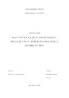 prikaz prve stranice dokumenta STATISTIČKA ANALIZA PROIZVODNJE I PRODAJE VINA U REPUBLICI HRVATSKOJ OD 2008. DO 2018.