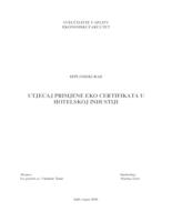 prikaz prve stranice dokumenta UTJECAJ PRIMJENE EKO CERTIFIKATA U HOTELSKOJ INDUSTIJI