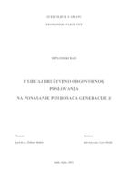 prikaz prve stranice dokumenta UTJECAJ DRUŠTVENO ODGOVORNOG POSLOVANJA NA PONAŠANJE POTROŠAČA GENERACIJE Z