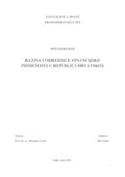 prikaz prve stranice dokumenta RAZINA I ODREDNICE FINANCIJSKE PISMENOSTI U REPUBLICI HRVATSKOJ