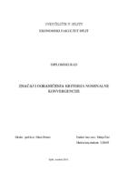 prikaz prve stranice dokumenta Značaj i ograničenja kriterija nominalne konvergencije