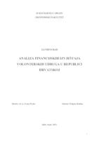 prikaz prve stranice dokumenta ANALIZA FINANCIJSKIH IZVJEŠTAJA VOLONTERSKIH UDRUGA U REPUBLICI HRVATSKOJ