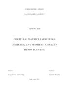 prikaz prve stranice dokumenta PORTFOLIO MATRICE I STRATEŠKA USMJERENJA NA PRIMJERU PODUZEĆA HEROS PLUS d.o.o.