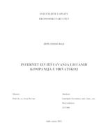 prikaz prve stranice dokumenta INTERNET IZVJEŠTAVANJA LISTANIH KOMPANIJA U HRVATSKOJ