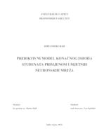 prikaz prve stranice dokumenta PREDIKTIVNI MODEL KONAČNOG ISHODA STUDENATA PRIMJENOM UMJETNIH NEURONSKIH MREŽA