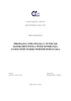 prikaz prve stranice dokumenta PRODAJNA STRATEGIJA U FUNKCIJI KONKURENTNOGA POZICIONIRANJA LUKSUZNIH MARKI MODNIH DODATAKA