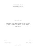 prikaz prve stranice dokumenta PROMOTIVNE AKTIVNOSTI U FUNKCIJI KREIRANJA PREPOZNATLJIVOG IMIDŽA HOTELA