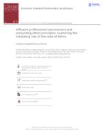 prikaz prve stranice dokumenta Affective professional commitment and accounting ethics principles: examining the mediating role of the code of ethics