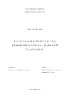 prikaz prve stranice dokumenta FINANCIRANJE PODUZEĆA PUTEM BANKOVNIH PLASMANA U IZABRANIM ČLANICAMA EU