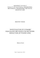 prikaz prve stranice dokumenta Investigation of dynamic equivalent methods for network reduction of power grid