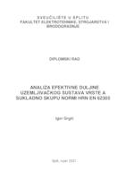 prikaz prve stranice dokumenta Analiza efektivne duljine uzemljivačkog sustava vrste A sukladno skupu normi HRN EN 62305