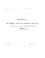 prikaz prve stranice dokumenta Uporaba programskog jezika Logo u obradi nastavne teme Kut