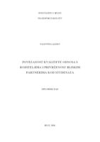 prikaz prve stranice dokumenta POVEZANOST KVALITETE ODNOSA S RODITELJIMA I PRIVRŽENOST BLISKIM PARTNERIMA KOD STUDENATA
