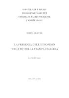 prikaz prve stranice dokumenta La presenza dell' etnonimo 'Croato' nella stampa italiana