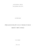 prikaz prve stranice dokumenta Pregled istraživanja o migrantskoj krizi u Hrvatskoj