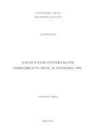 prikaz prve stranice dokumenta NAPAD JUGOSLAVENSKE RATNE MORNARICE NA SPLIT, 15. STUDENOG 1991.