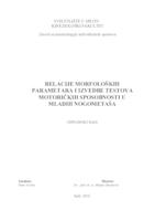 prikaz prve stranice dokumenta Relacije morfoloških parametara i izvedbe testova motoričkih sposobnosti u mladih nogometaša