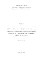 Utjecaj vremena izloženosti morskom okolišu na promjenu omjera bakterija Escherichia coli i crijevnih enterokoka u moru za kupanje