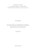 prikaz prve stranice dokumenta MATEMATIKA KAO PREDMET INTERESA BIOLOŠKE OCEANOGRAFIJE