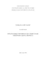 prikaz prve stranice dokumenta FINANCIJSKE INFORMACIJE I KRETANJE TRŽIŠNIH CIJENA DIONICA