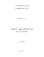 prikaz prve stranice dokumenta Važnost menadžmenta u brodarstvu