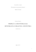 prikaz prve stranice dokumenta Priprava i identifikacija benzokaina - lokalnog anestetika
