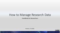 prikaz prve stranice dokumenta How to Manage Research Data : Handbook for Researchers